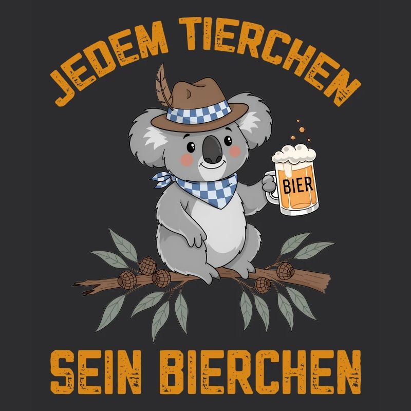 Jedem Tierchen sein Bierchen Koala Bär trinkt Bier