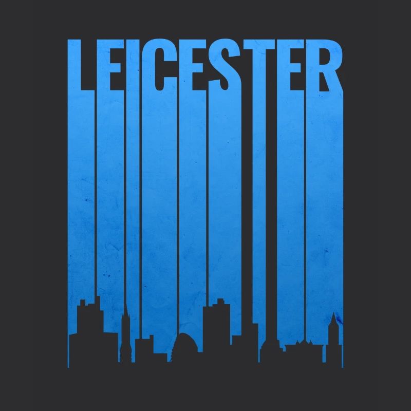 Leicester Skyline Blau Gradient