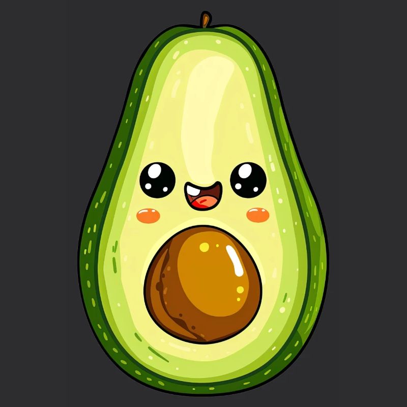 Süß Avocado mit Gesicht