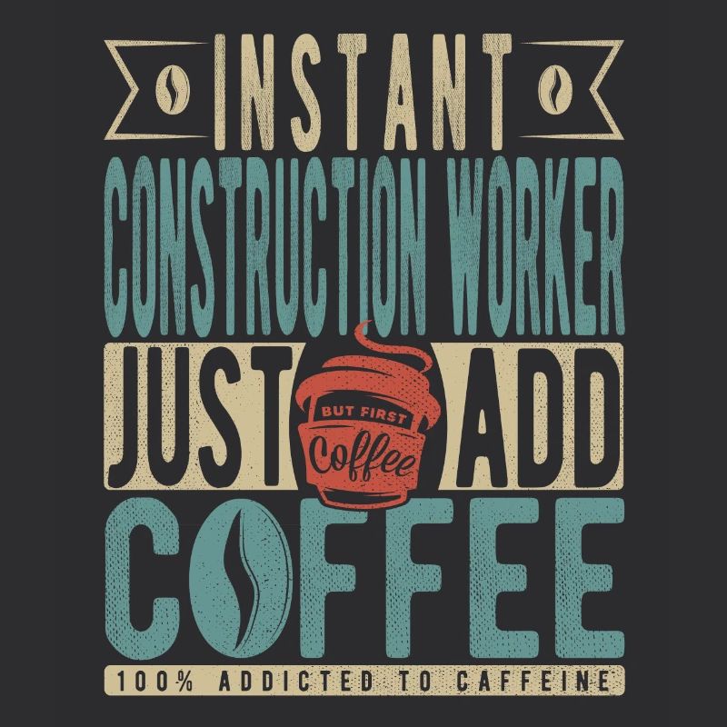 Travailleur de la construction instantané Il suffit d’ajouter du café