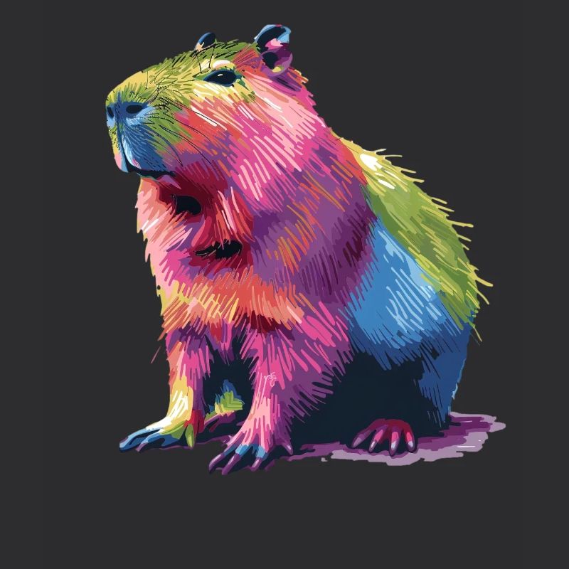 Graphique arc-en-ciel coloré Capybara pour