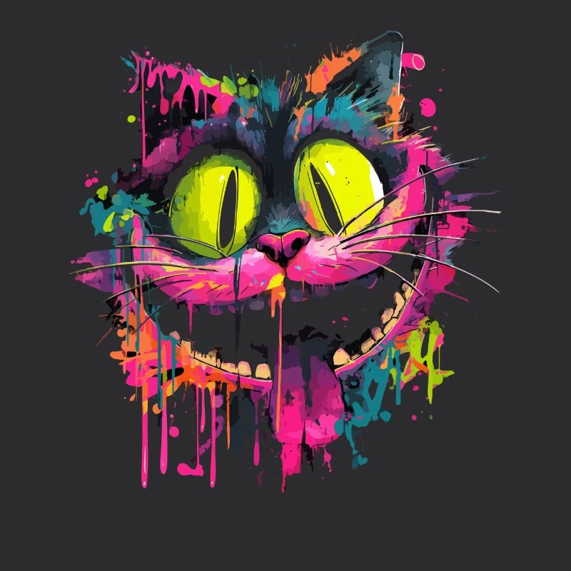 Style Street Art Chat Cheshire Psychédélique Coloré
