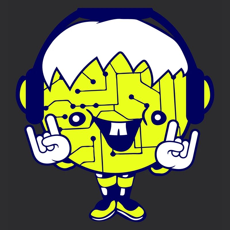 DJ Data Microchip Pattern Computer Nerd Geek Party