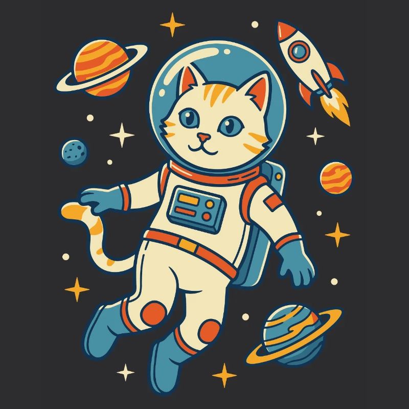 Chat astronaute dans l’espace