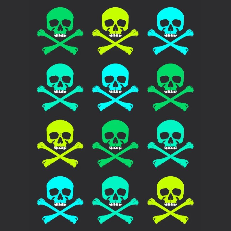 Skull / Pattern / Green
