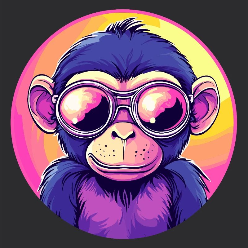 Singe fluo avec lunettes de soleil