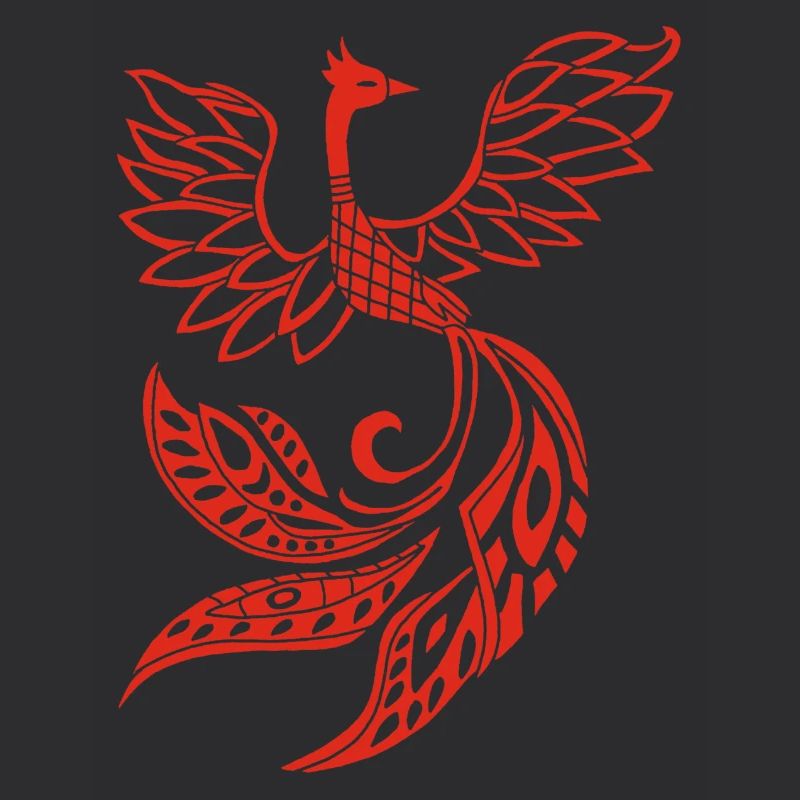 Oiseau phénix rouge