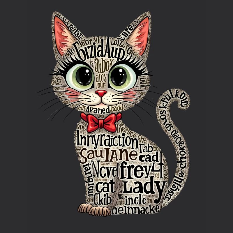 DAME AUX CHATS, ART DU TEXTE, TYPOGRAPHIE