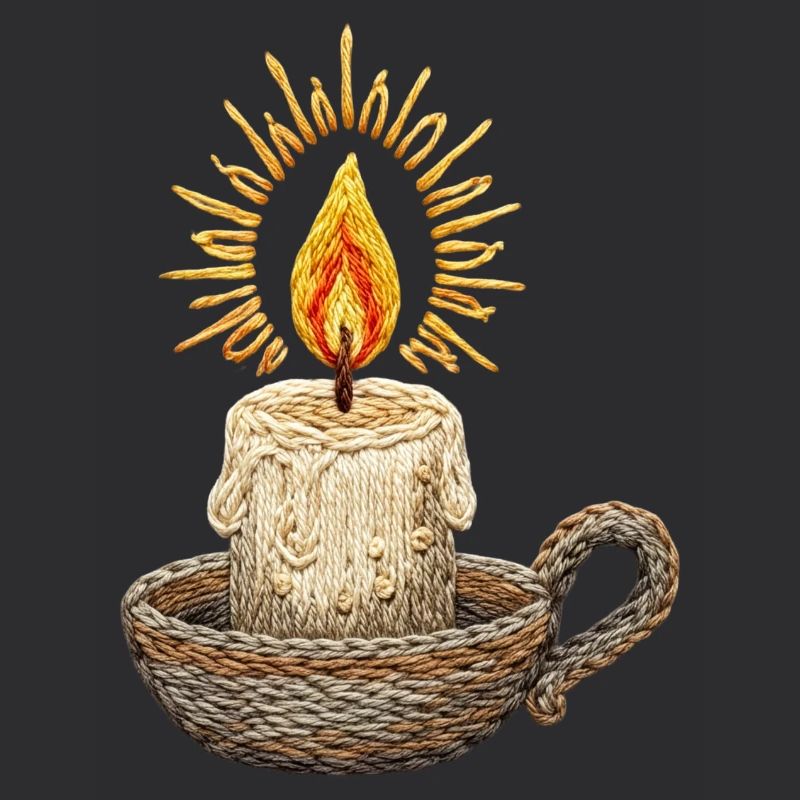 Embroidered candle – atmospheric light (printed)