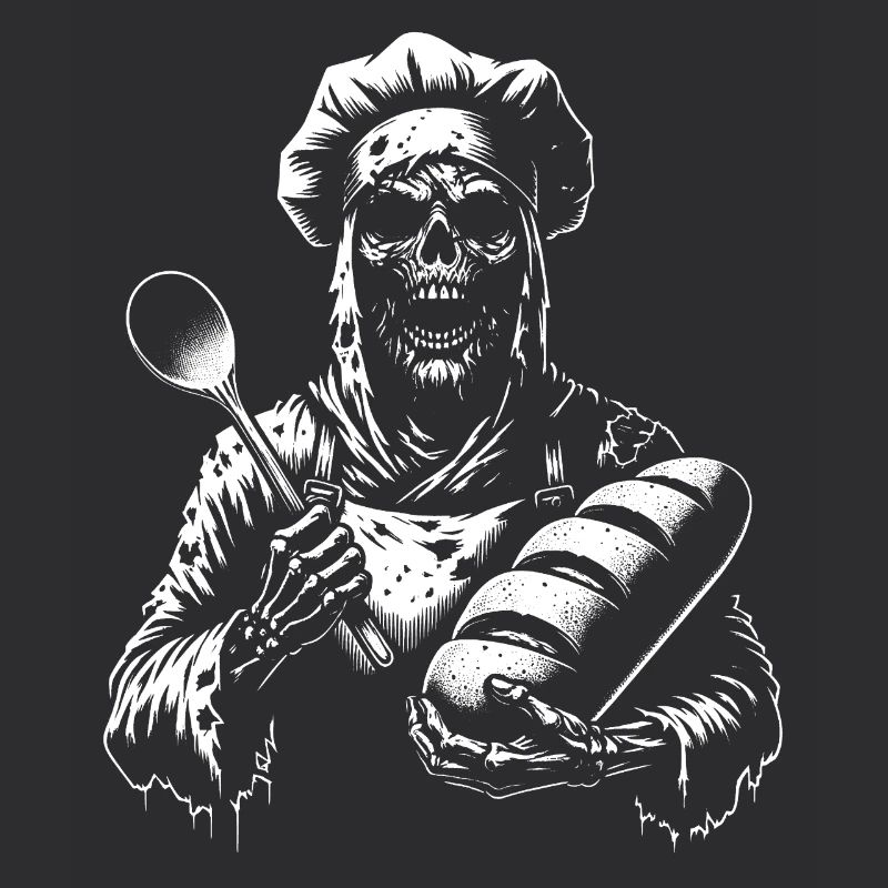 Zombie als Bäcker - gruseliger Horror Bäcker
