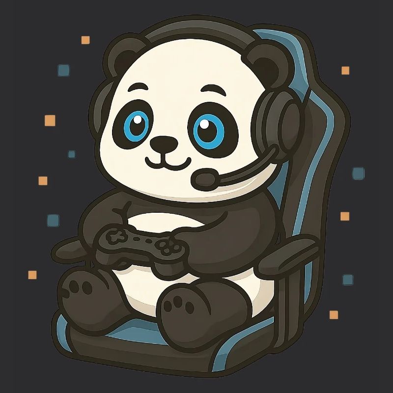 Gamingdesign – Zocker Panda mit Controller