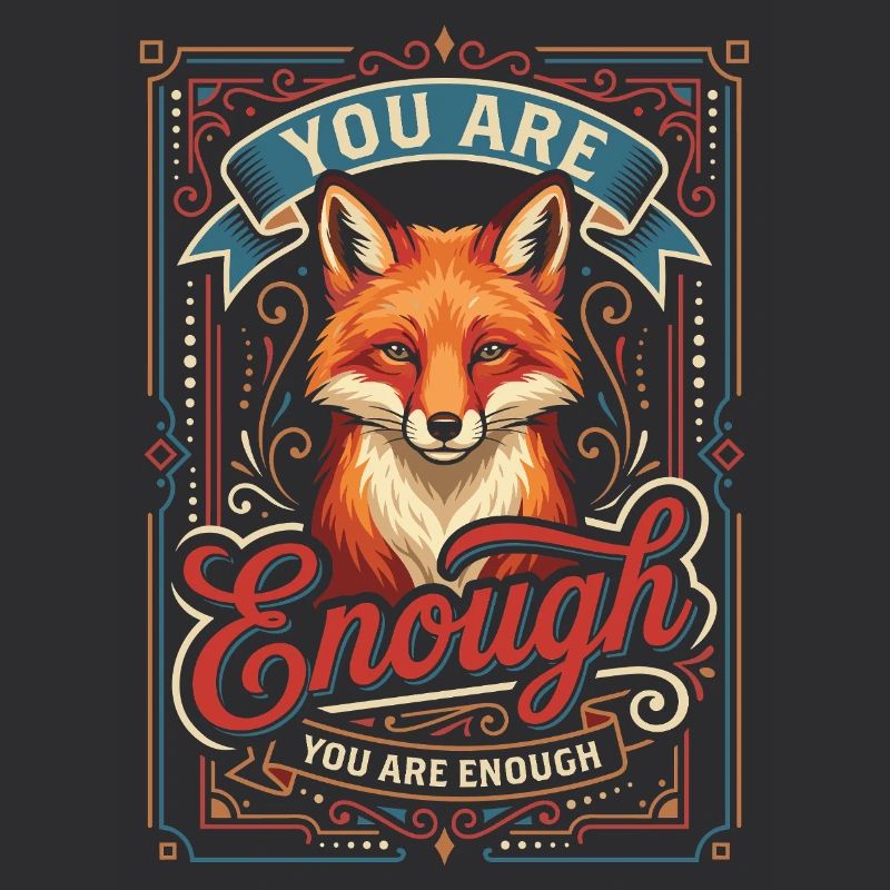 You Are Enough: Fox Vintage Art