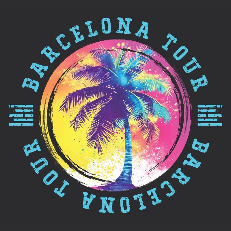 Visite de Barcelone : Palmiers, Coloré