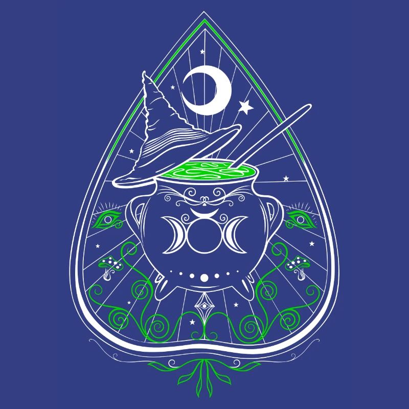 Green Witch Planchette Cauldron Witch Hat