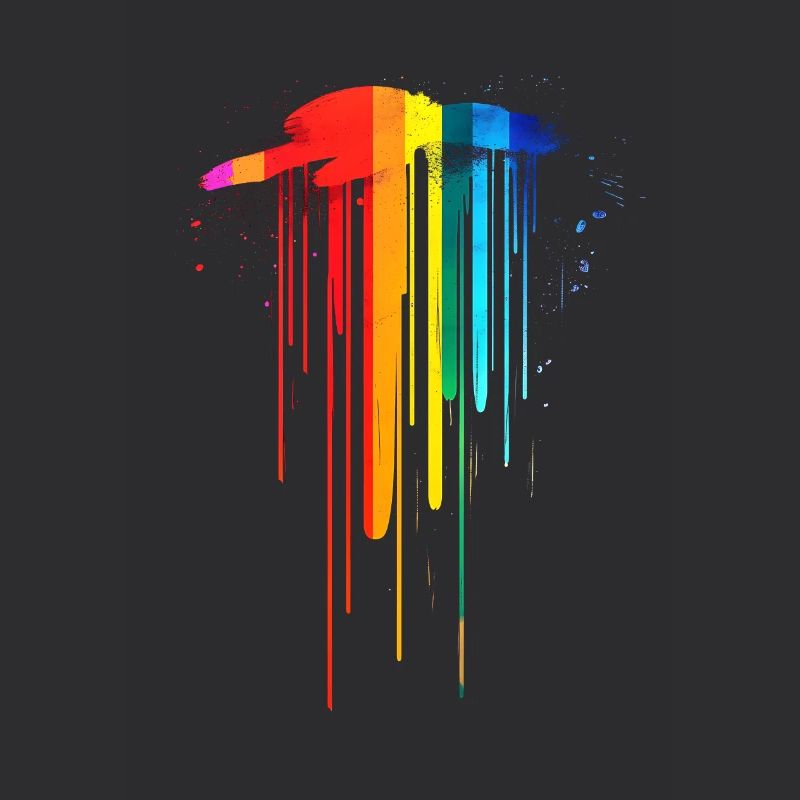 Subtle and Cool Dripping Pride Flag Rainbow Design