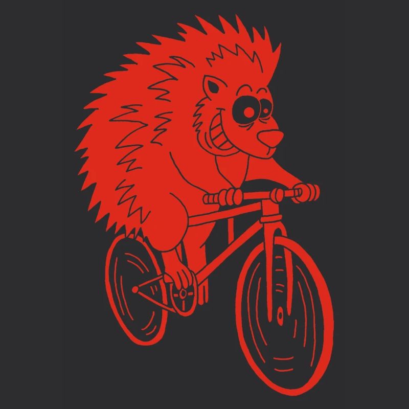 hérisson rouge à vélo