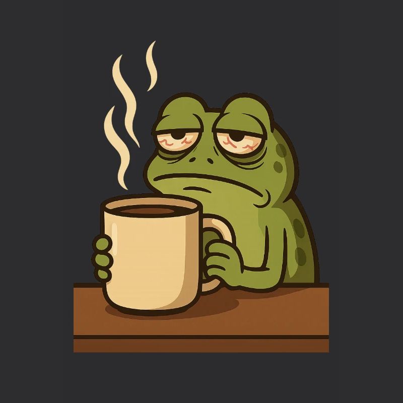 Frosch mit Kaffee