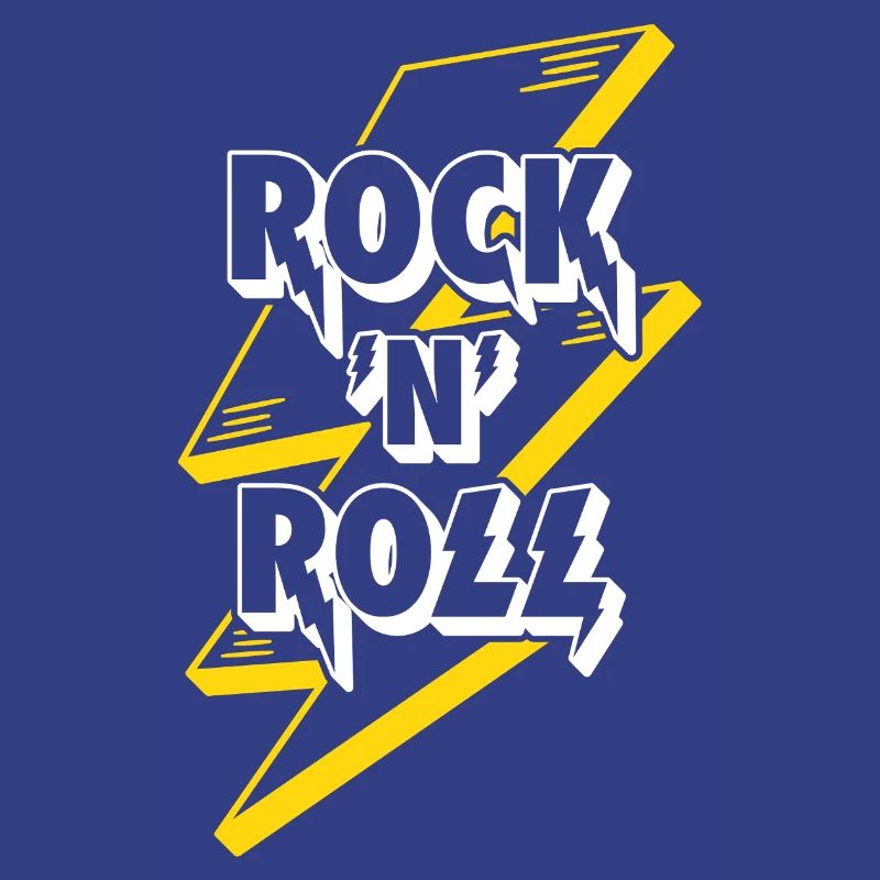 Logo texte rock’n’roll avec éclair
