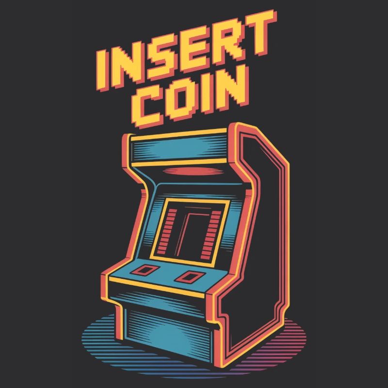 Insert Coin Retro Arcade Gaming Machine