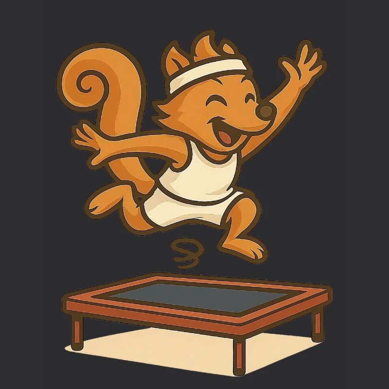 Trampolin – Eichhörnchen springt