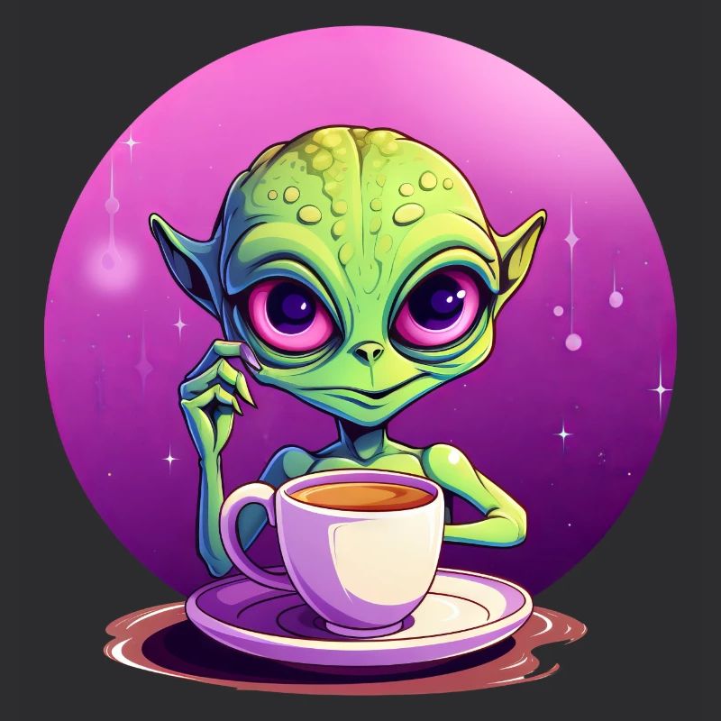 Midnight Coffee: Le buveur extraterrestre vert