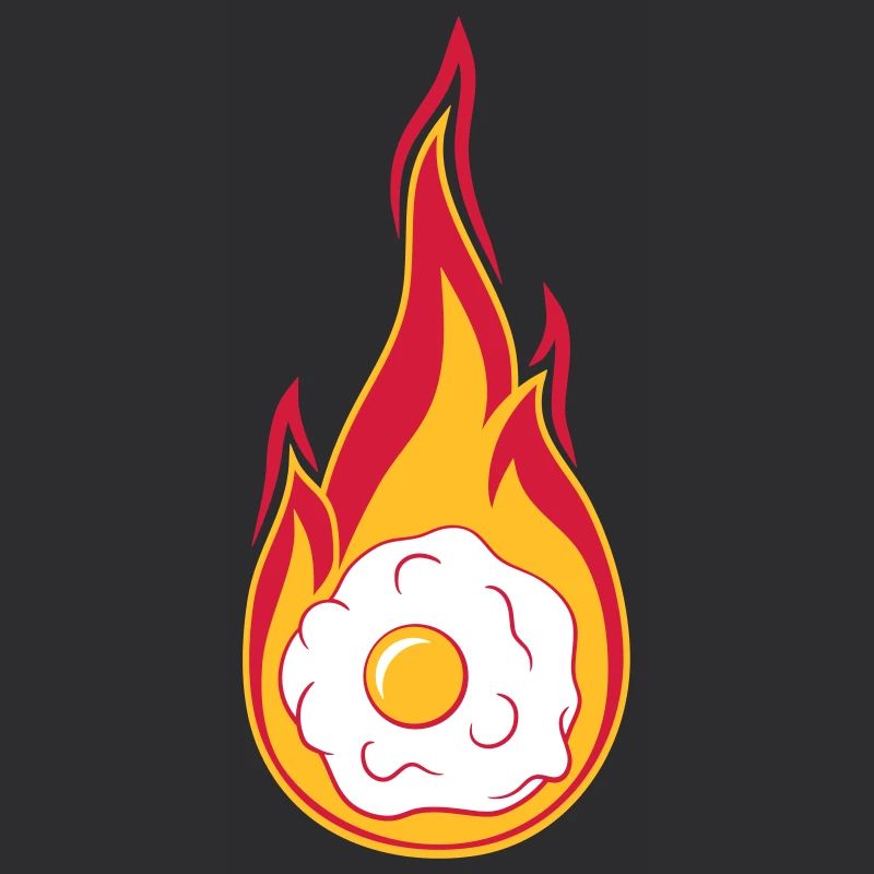 hot fire flames burn torch fried egg cook