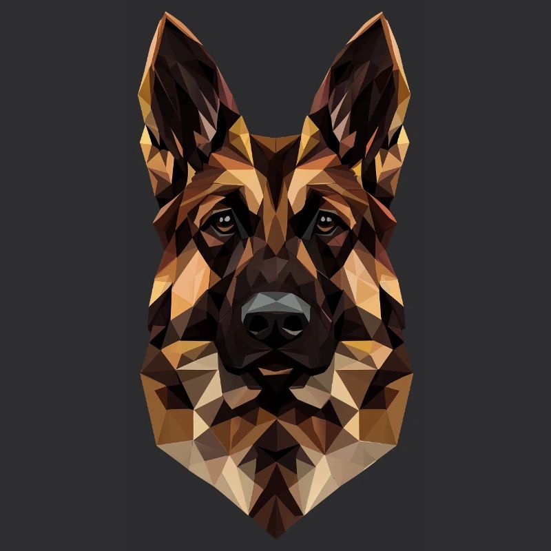 Deutscher Schäferhund Low Poly Design