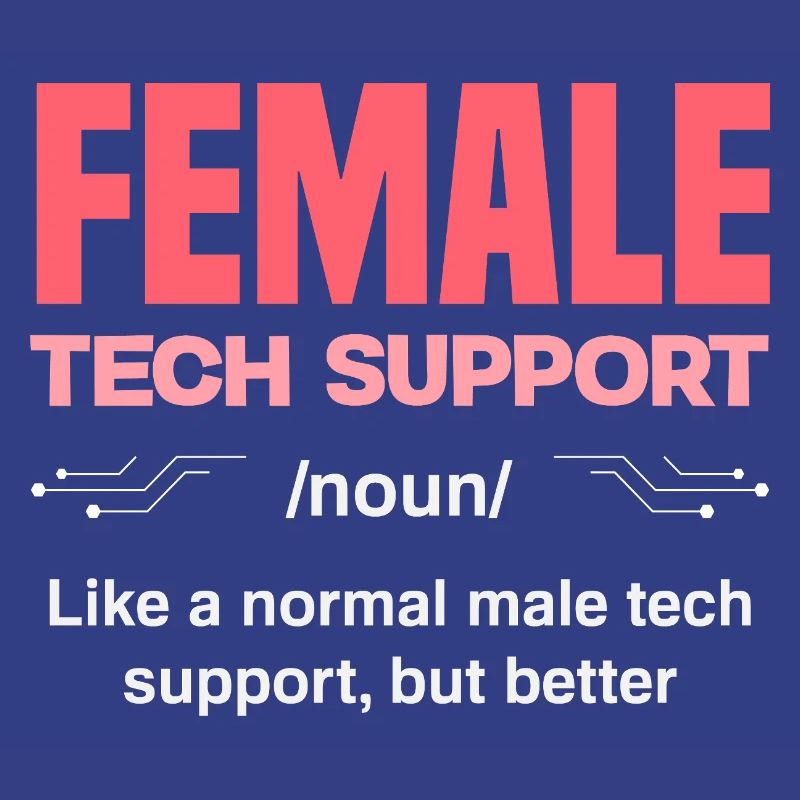 Tech Support Woman Definition IT Admin Computer