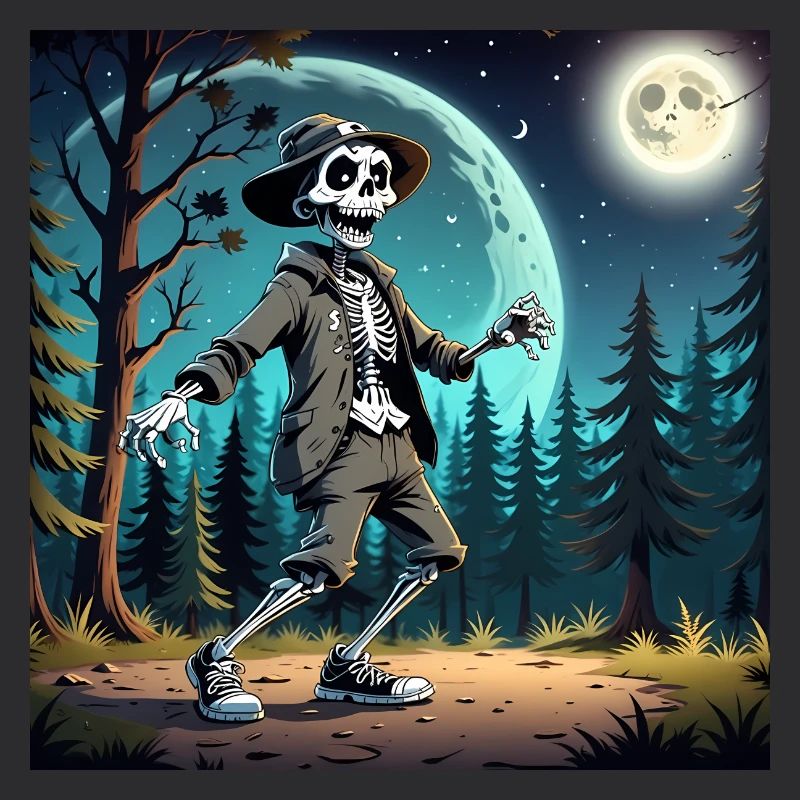 Mysterious Skeleton in Hat and Jacket