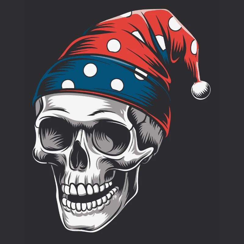 Skull mit bunter Kappe lustiges Skulldesign
