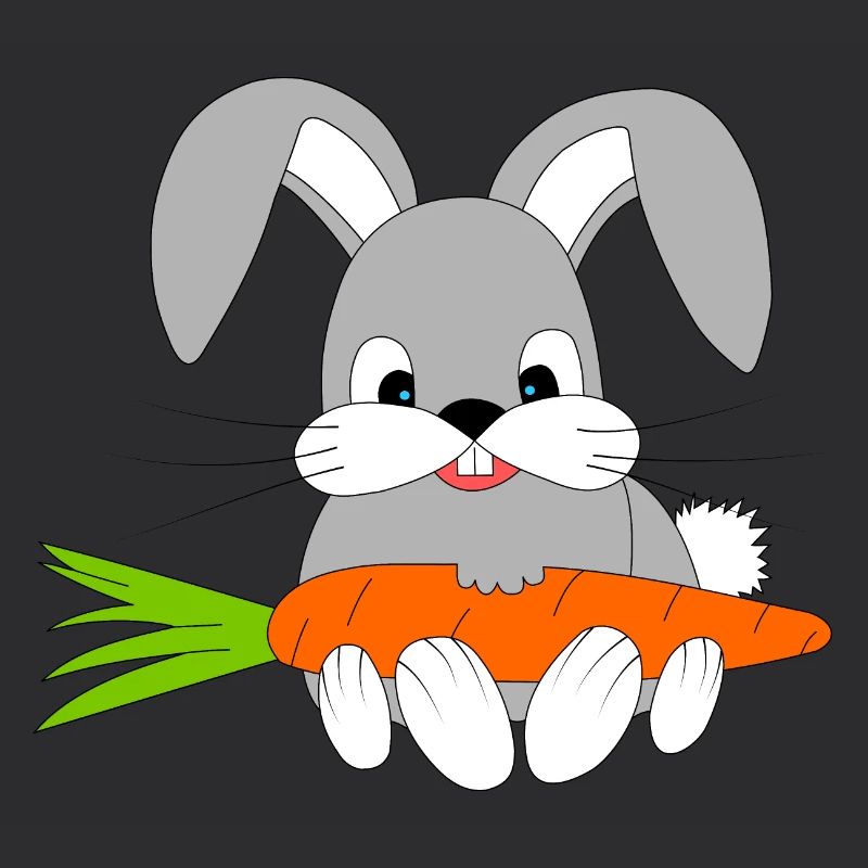 Happy rabbit with the carrot
