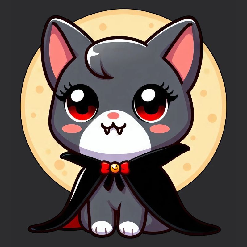Halloween Cat Vampire Bat Cute