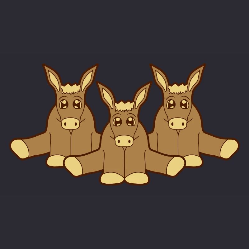 3 amis petit bébé mignon mignon assis âne pf