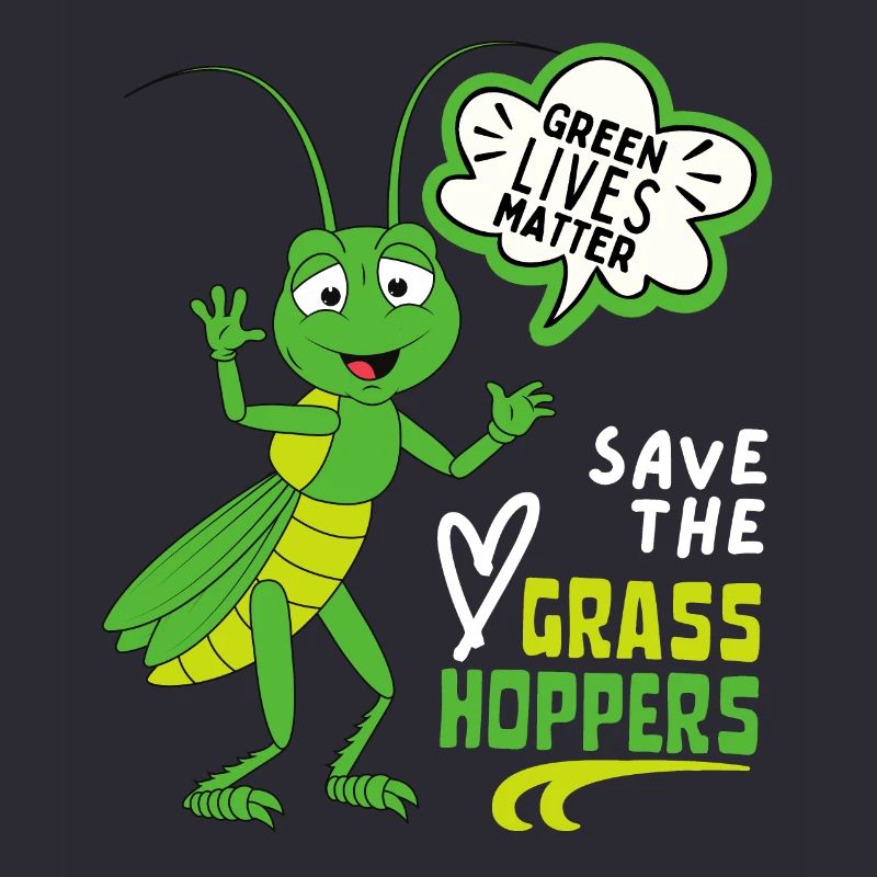 Comic grasshopper, funny saying locust
