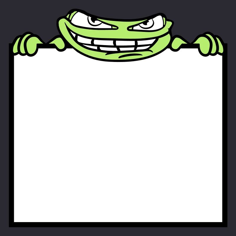 frog shield hide frame text write mau