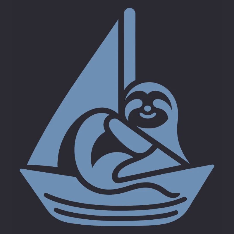 Minimalist Sailboat Sloth Summer
