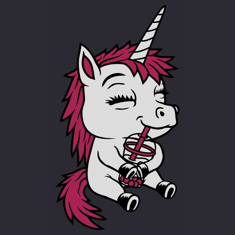 Boba Tea Drinking Unicorn