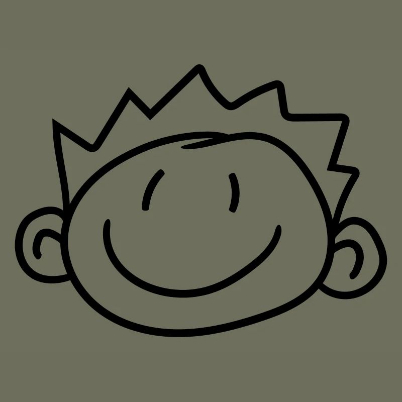 head face child painted scribble comic cartoon jun