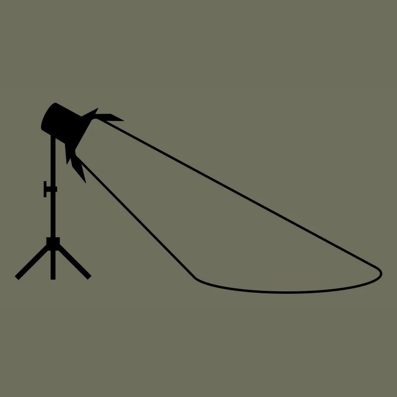 Headlights on stand with light cone monochrome