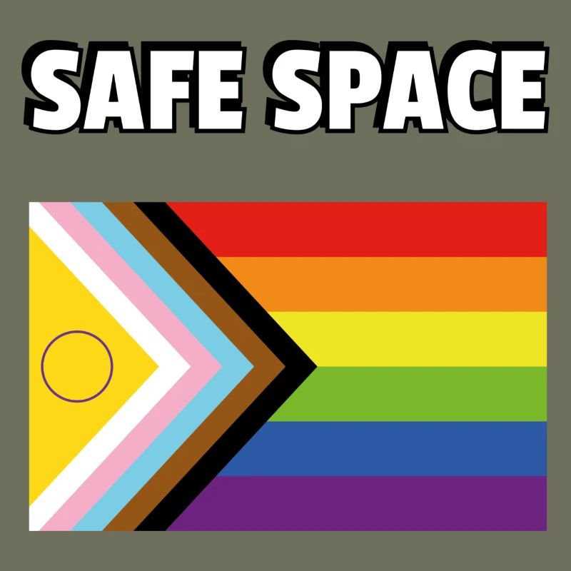 SAFE SPACE Drapeau de progrès de la fierté inclusive