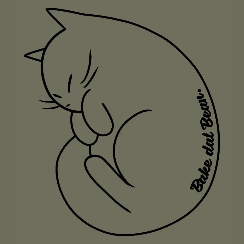 Bake dat Bean | Cute curled up cat
