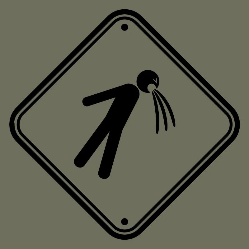 shield caution note vomit vomit