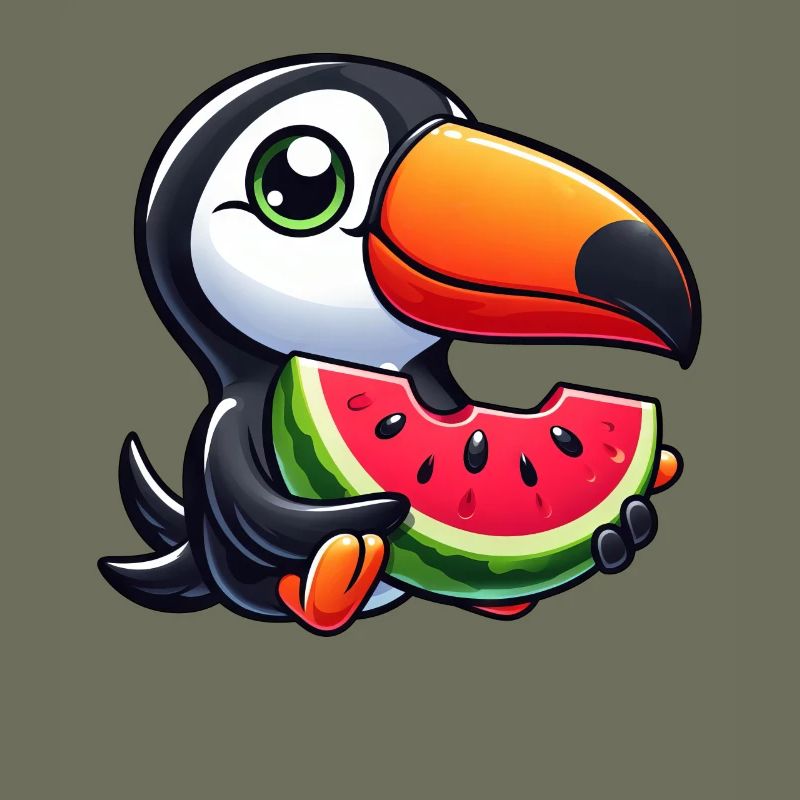 Toucan oiseau de paradis pastèque été