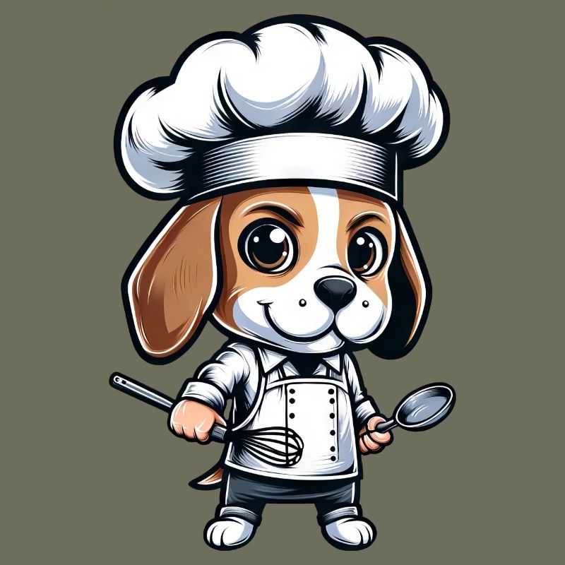 Cute Beagle Chef Comic Design