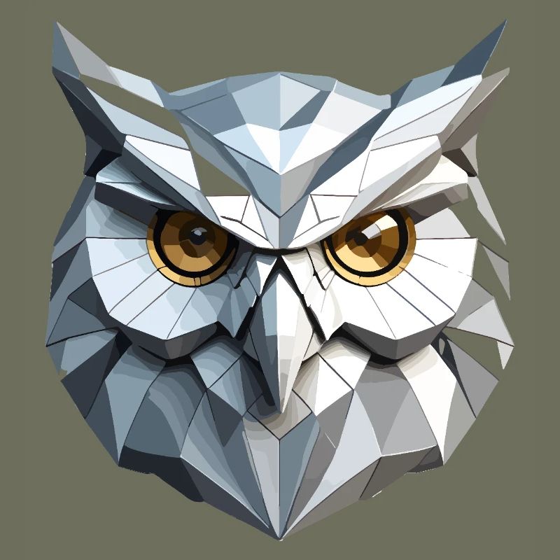 Owl Mask - Low Poly Design