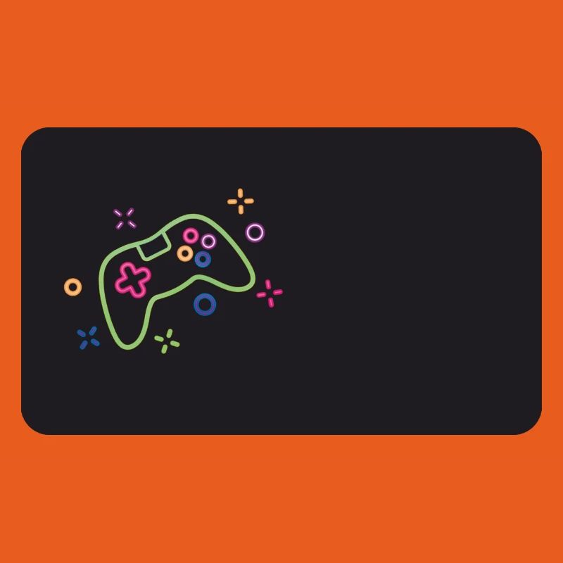 Colorful game controller on black background