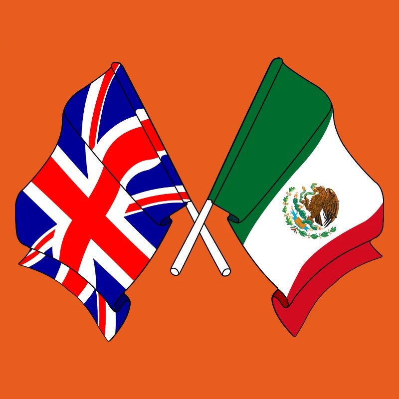 Drapeau de l’Angleterre, drapeau du Mexique