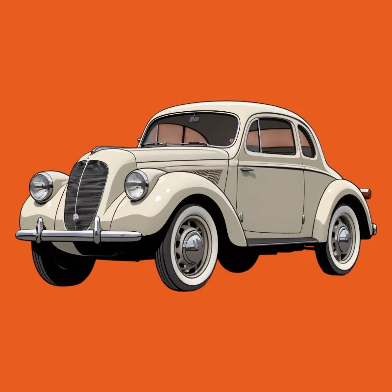 Beige Oldtimer Coupé Artwork
