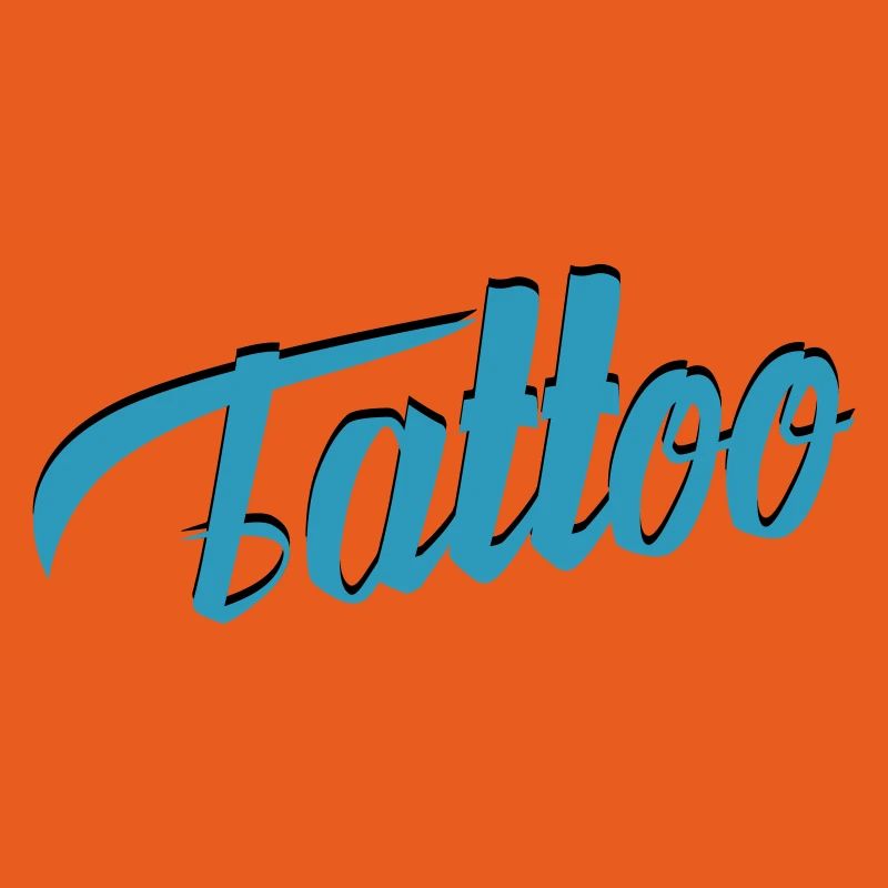 Tattoo Script in Teal
