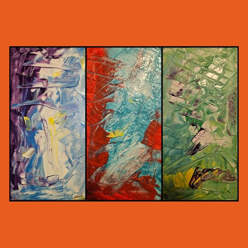 Triptychon Farbfluss